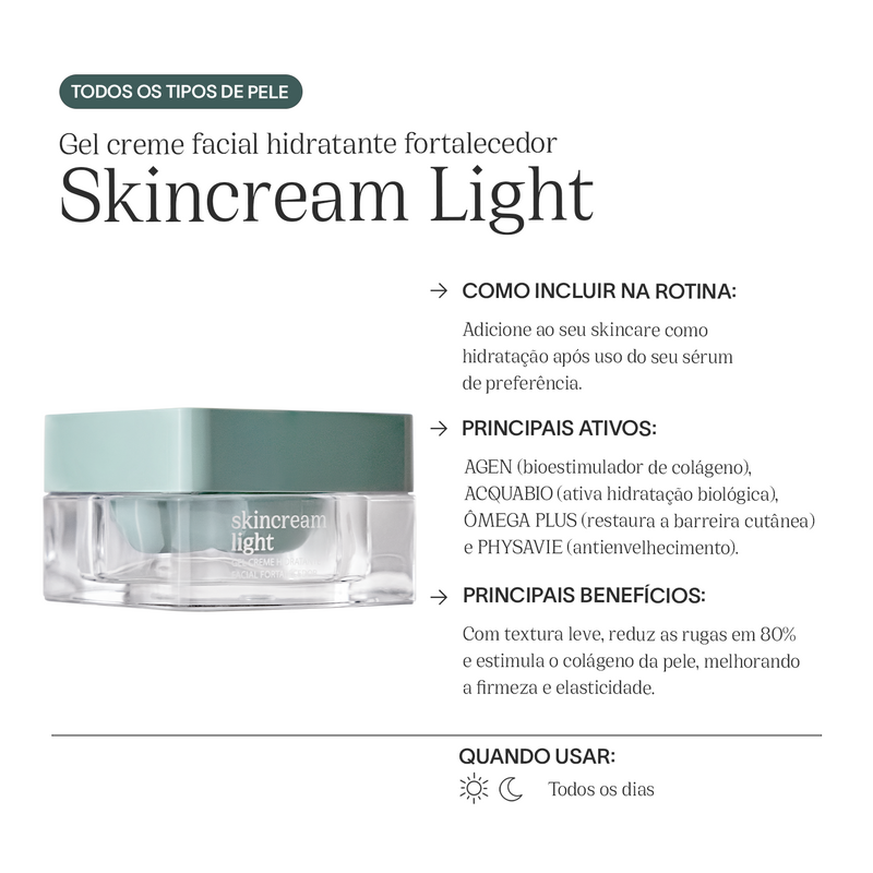 Gel Creme Facial Fortalecedor Skincream Light - 30 ml